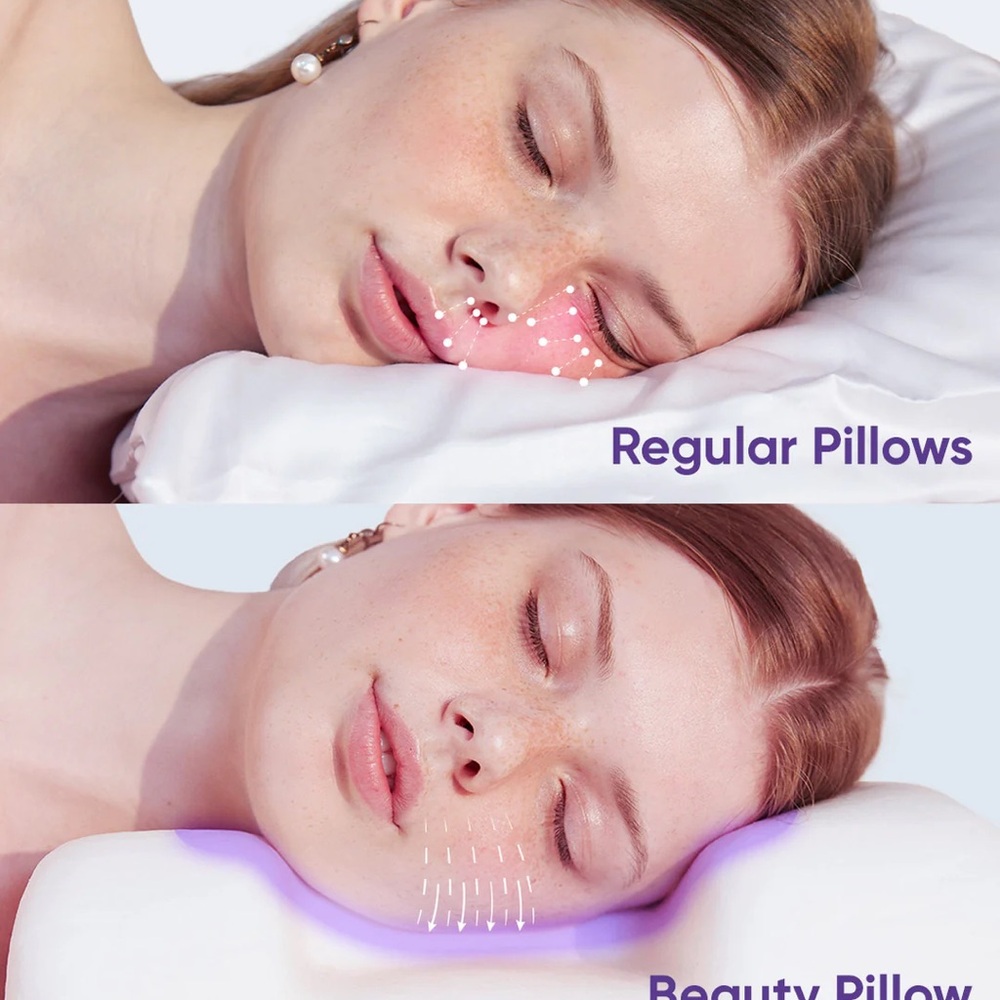 Beauty pillow for younger skin Contoured White pillow NOB
